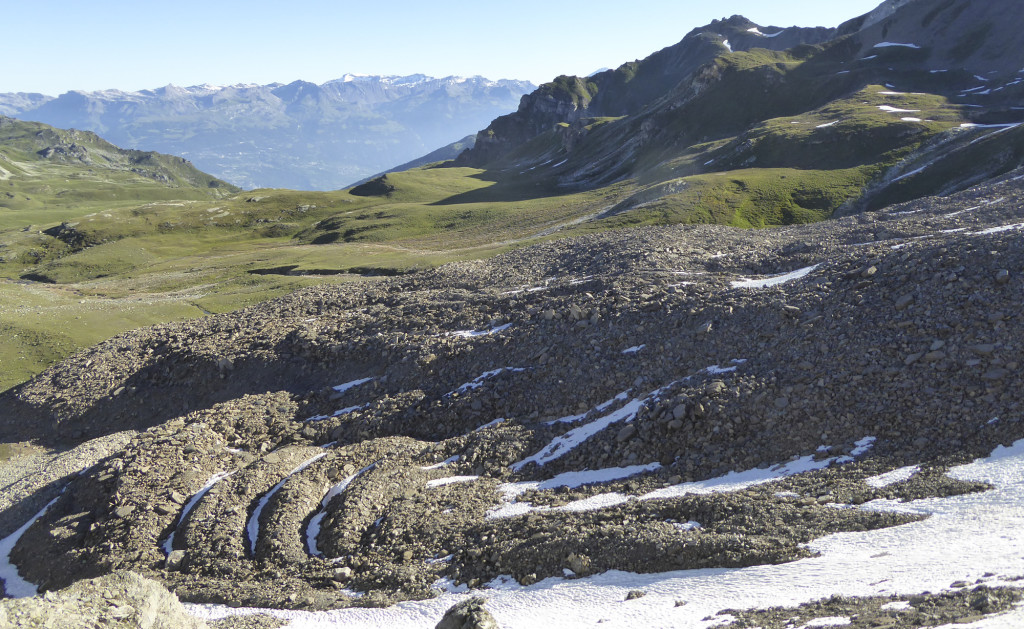 Der Blockgletscher «Becs-de-Bosson» im Haut Val de Réchy (VS)