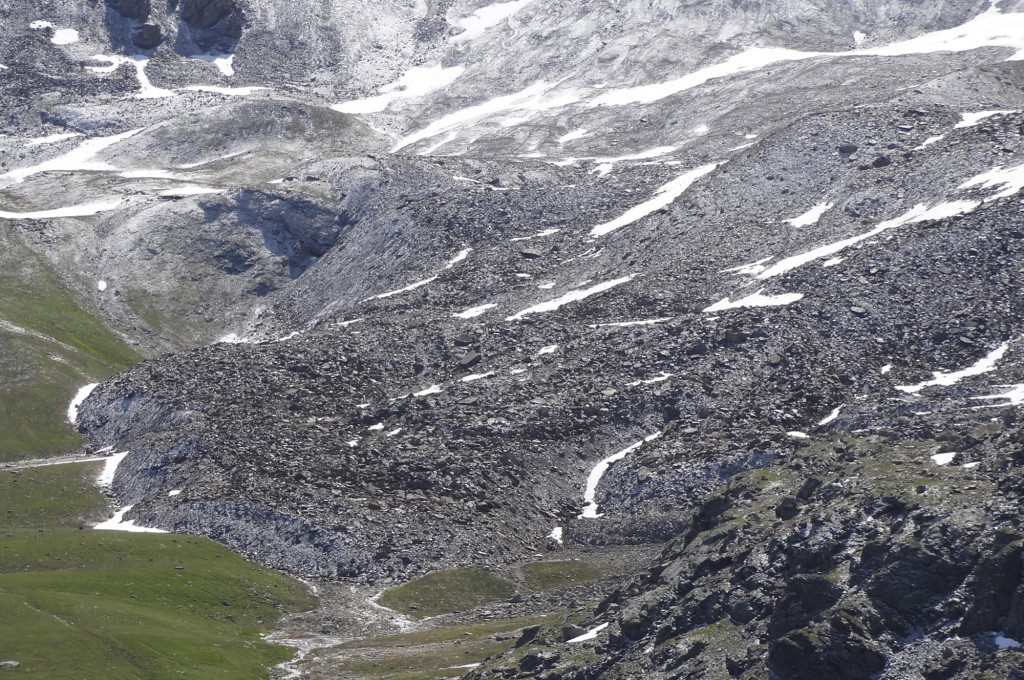 Der Blockgletscher «Becs-de-Bosson» im Haut Val de Réchy (VS)