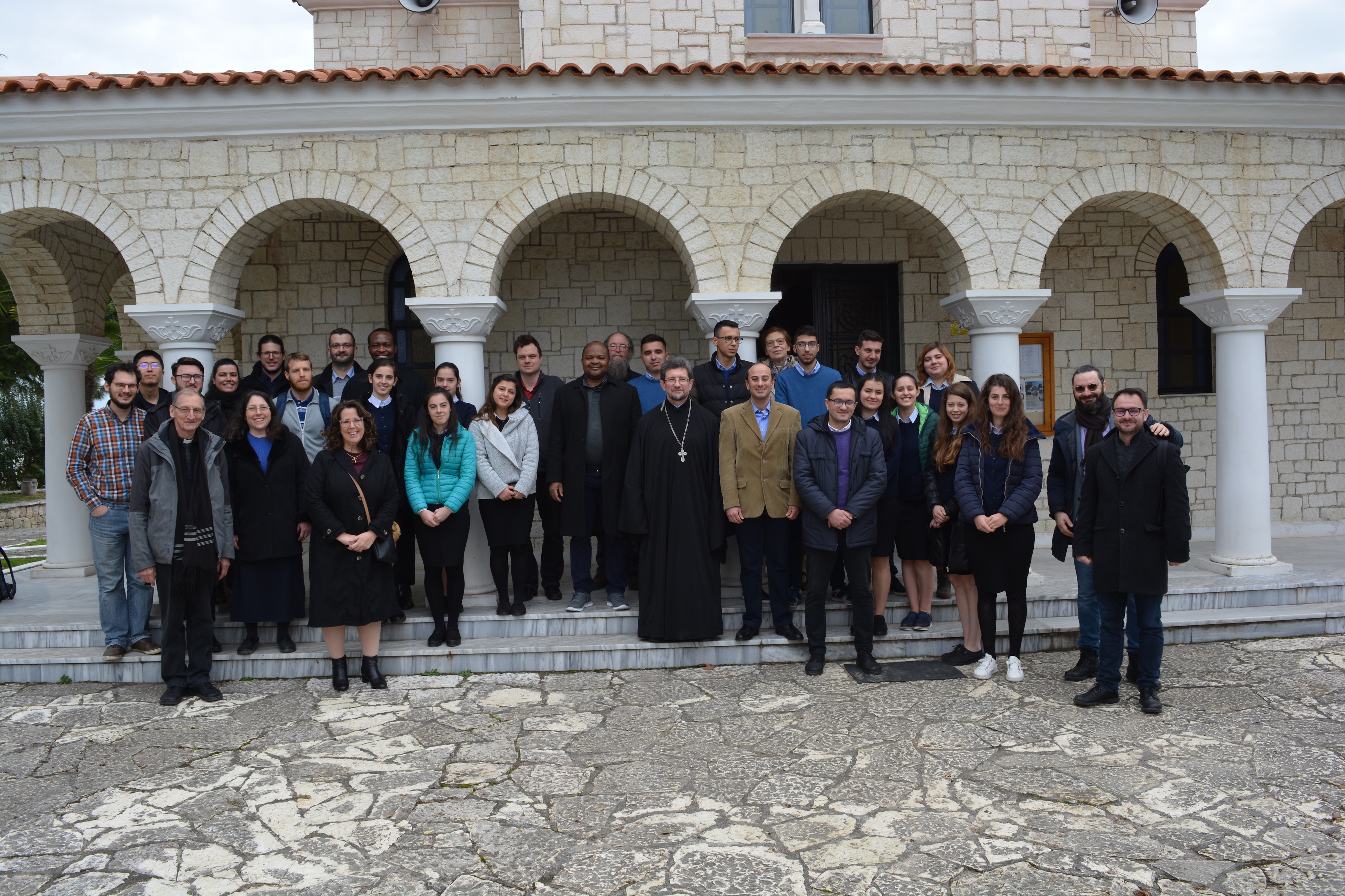 In front of the Church of the Monastery