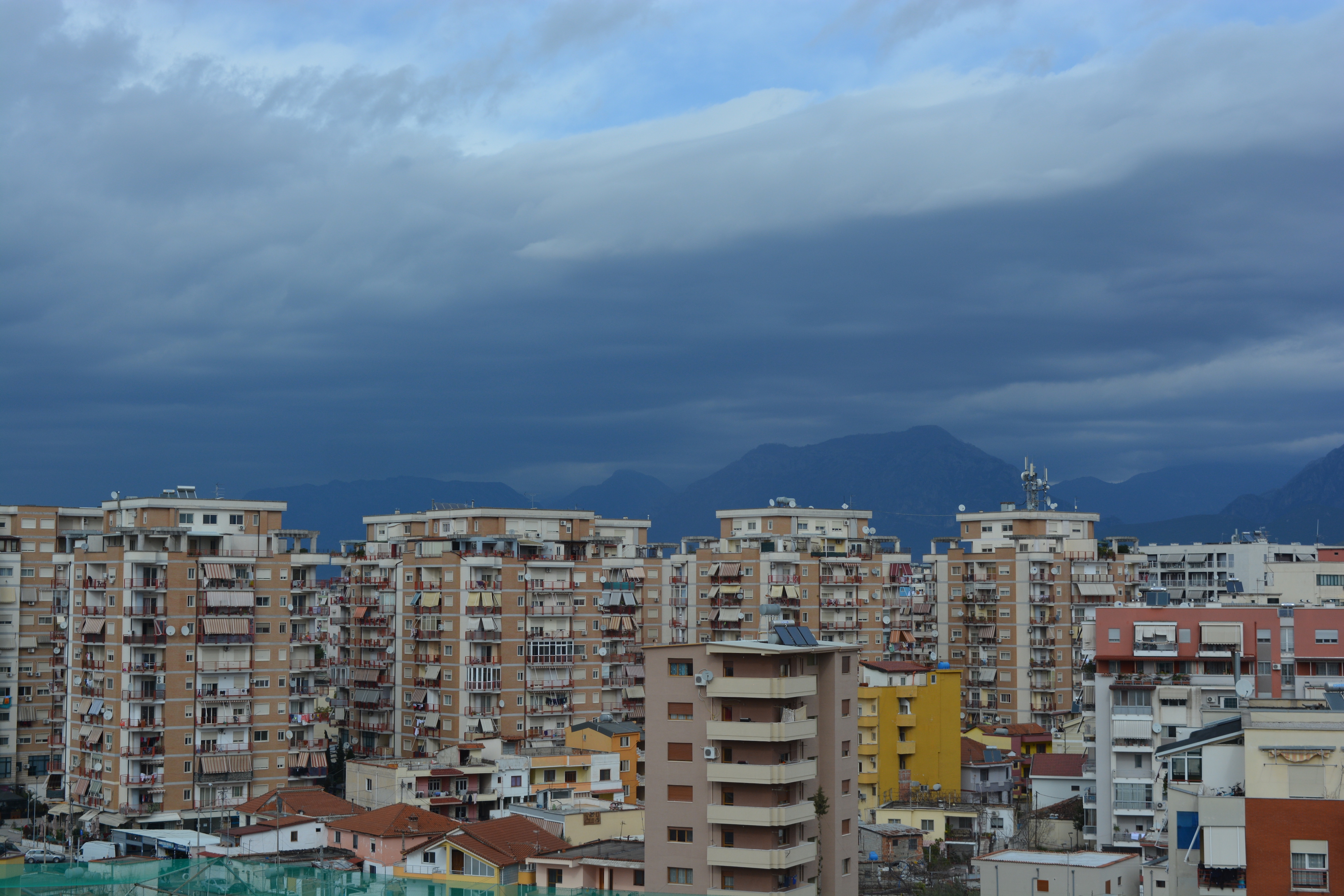 View over the city to the mountains